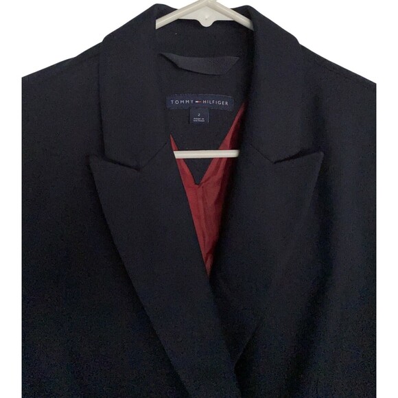 Tommy Hilfiger Blazer Womens Navy Blue Double Breasted Gold Buttons - Picture 7 of 13